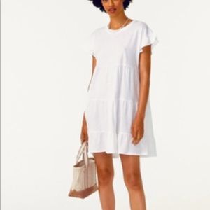 J Crew Flirty ruffle sleeve T shirt dress